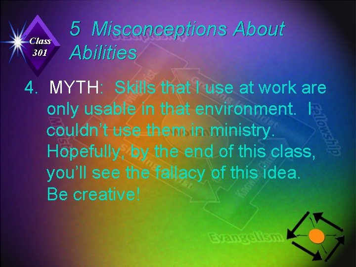 Class 301 5 Misconceptions About Abilities 4. MYTH: Skills that I use at work