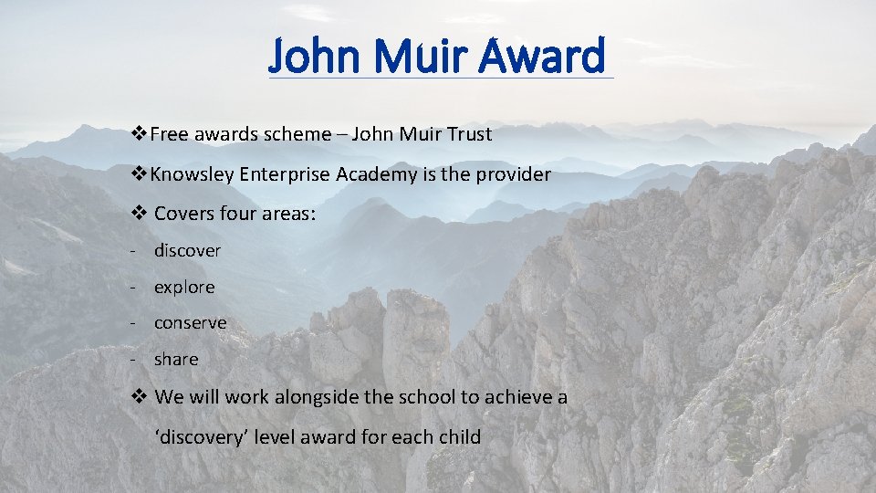 John Muir Award v. Free awards scheme – John Muir Trust v. Knowsley Enterprise