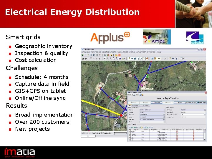Electrical Energy Distribution Smart grids Geographic inventory Inspection & quality Cost calculation Challenges Schedule: