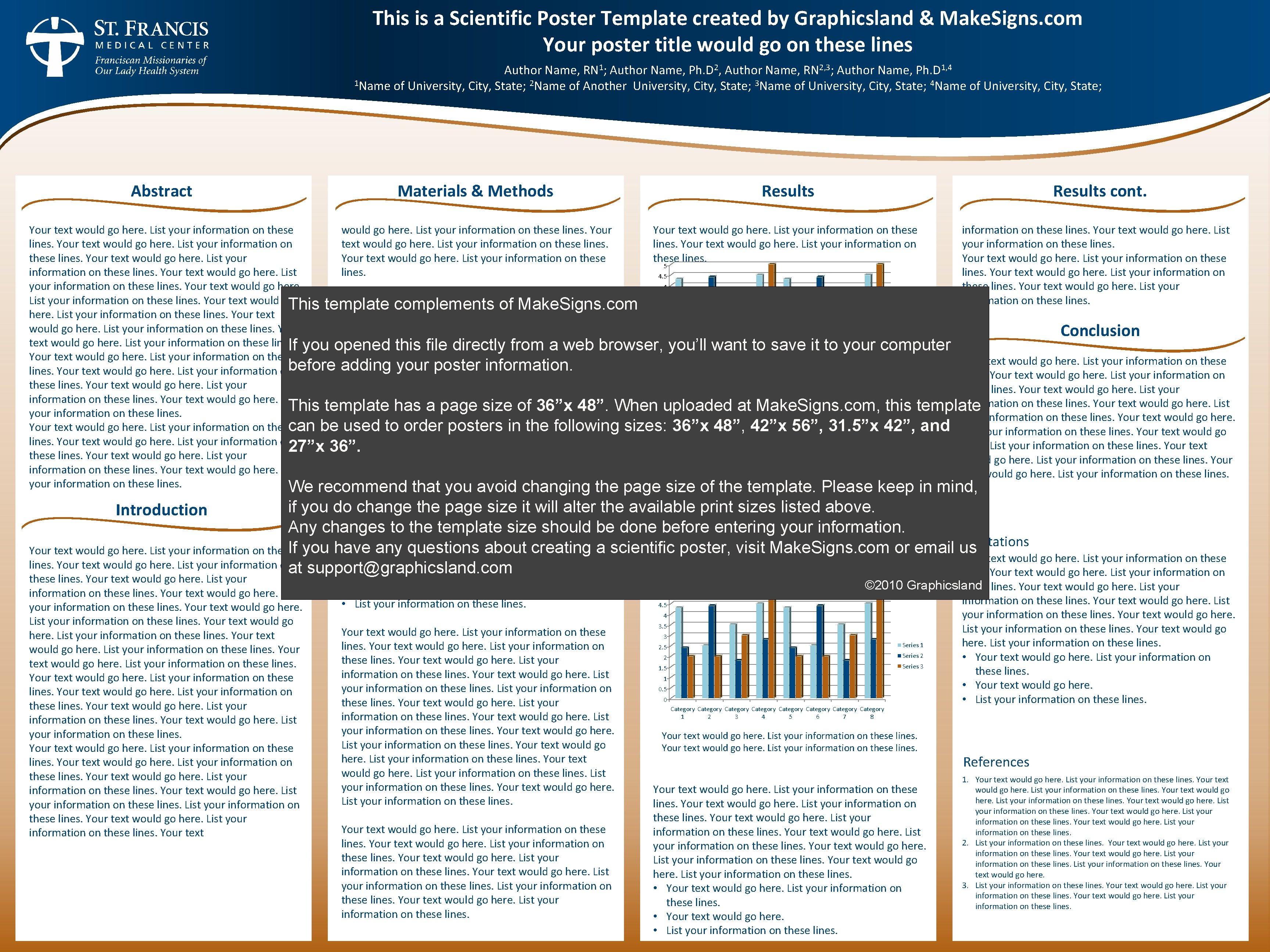 This is a Scientific Poster Template created by Graphicsland & Make. Signs. com Your