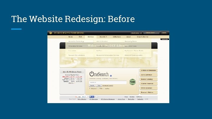 The Website Redesign: Before 