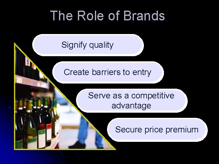 The Role of Brands Signify quality Create barriers to entry Serve as a competitive