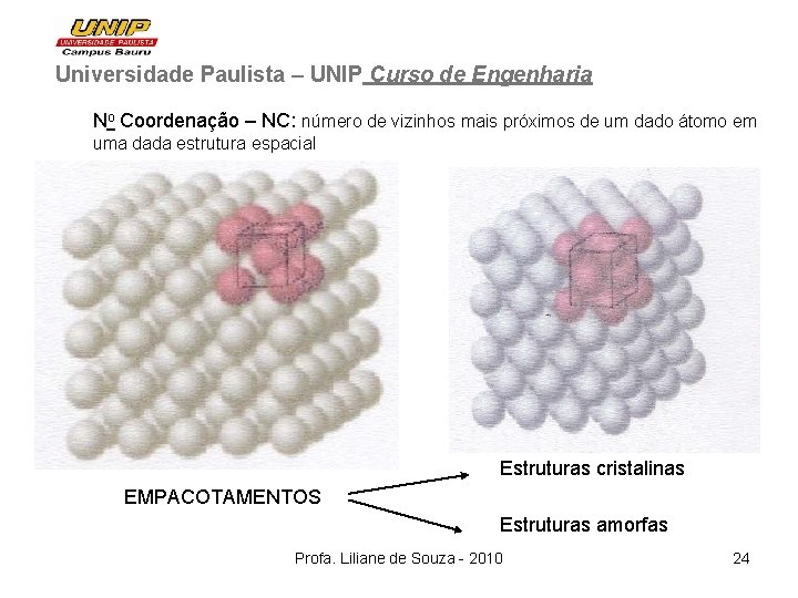 Universidade Paulista – UNIP Curso de Engenharia No Coordenação – NC: número de vizinhos