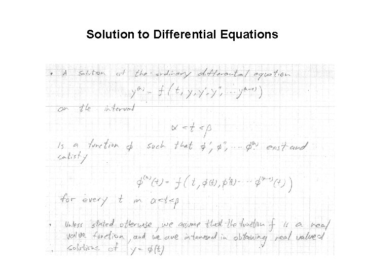 Solution to Differential Equations 