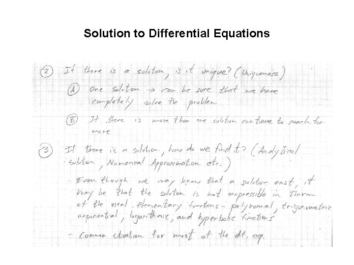 Solution to Differential Equations 
