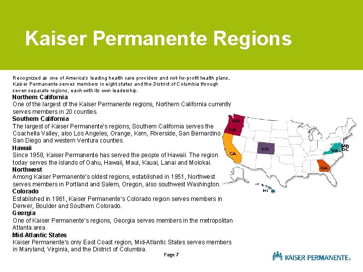 Kaiser Permanente Regions Recognized as one of America’s leading health care providers and not-for-profit