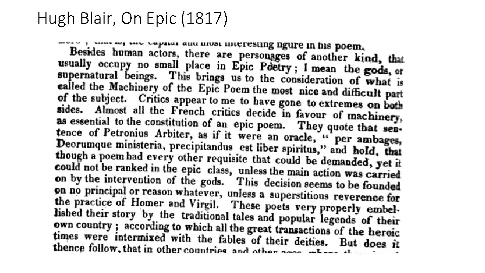 Hugh Blair, On Epic (1817) 