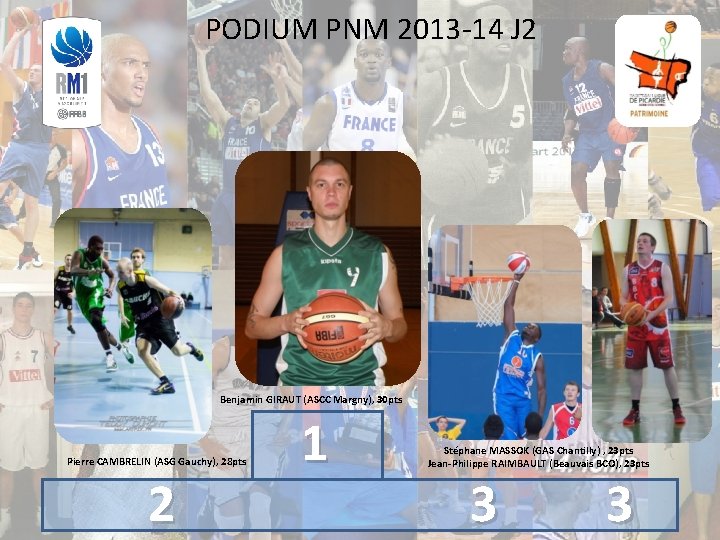 PODIUM PNM 2013 -14 J 2 Benjamin GIRAUT (ASCC Margny), 30 pts Pierre CAMBRELIN