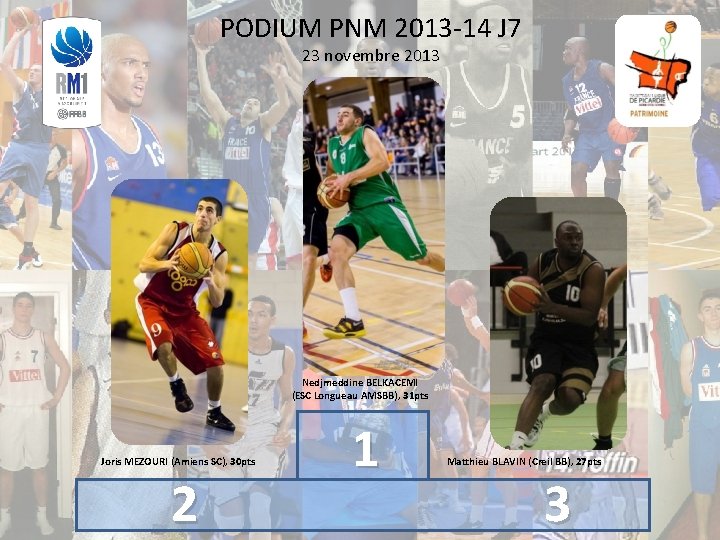 PODIUM PNM 2013 -14 J 7 23 novembre 2013 Nedjmeddine BELKACEMI (ESC Longueau AMSBB),