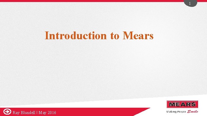 1 Introduction to Mears Ray Blundell l May 2016 