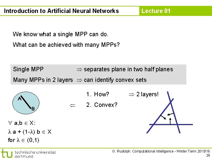Introduction to Artificial Neural Networks Lecture 01 We know what a single MPP can