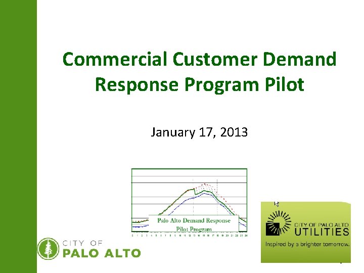 Commercial Customer Demand Response Program Pilot January 17, 2013 1 