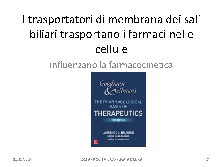 I trasportatori di membrana dei sali biliari trasportano i farmaci nelle cellule influenzano la