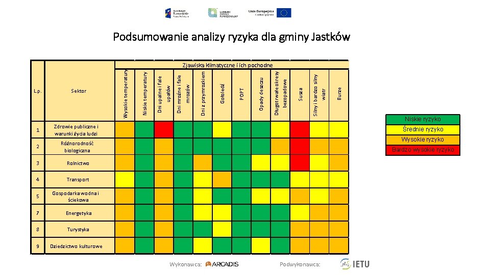 Podsumowanie analizy ryzyka dla gminy Jastków 1 Zdrowie publiczne i warunki życia ludzi 2