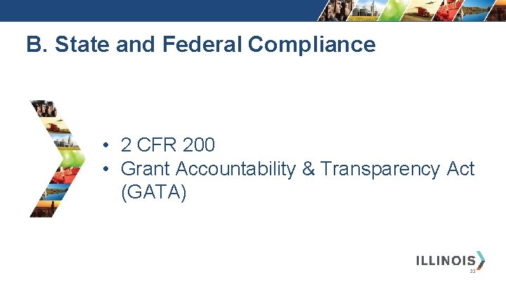 B. State and Federal Compliance • 2 CFR 200 • Grant Accountability & Transparency