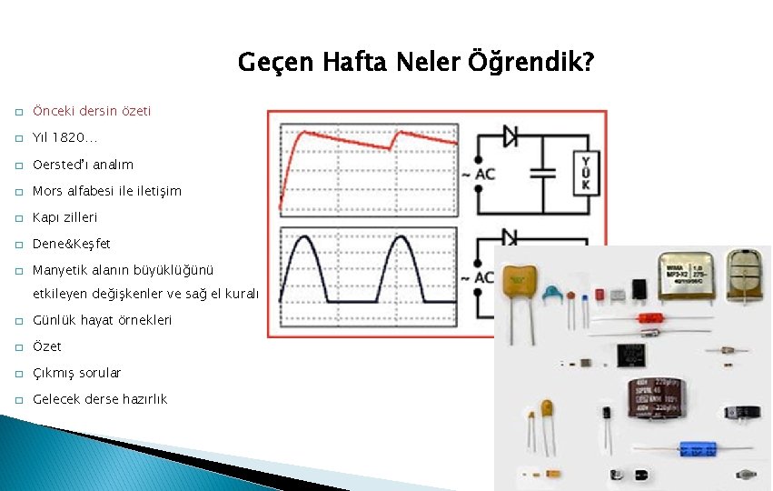 Geçen Hafta Neler Öğrendik? � Önceki dersin özeti � Yıl 1820… � Oersted’ı analım