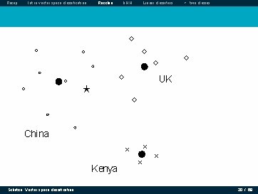 Recap Intro vector space classification Rocchio k. NN Linear classifiers > two classes Rocchio Recap Intro vector space classification Rocchio k. NN Linear classifiers > two classes Rocchio