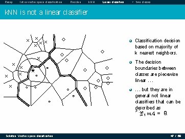 Recap Intro vector space classification Rocchio k. NN Linear classifiers > two classes k. Recap Intro vector space classification Rocchio k. NN Linear classifiers > two classes k.
