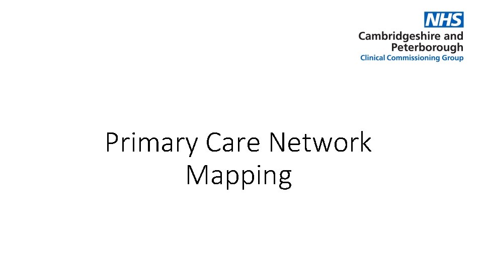 Primary Care Network Mapping 