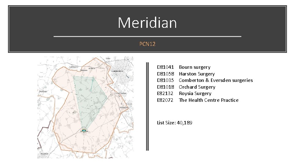 Meridian PCN 12 D 81041 D 81058 D 81035 D 81018 E 82132 E