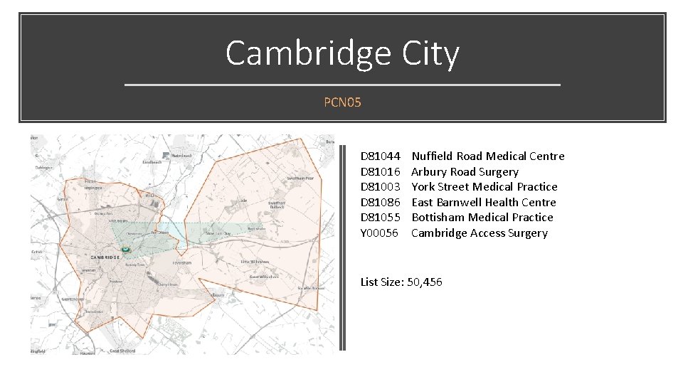 Cambridge City PCN 05 D 81044 D 81016 D 81003 D 81086 D 81055