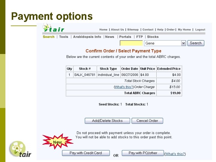 Payment options New 