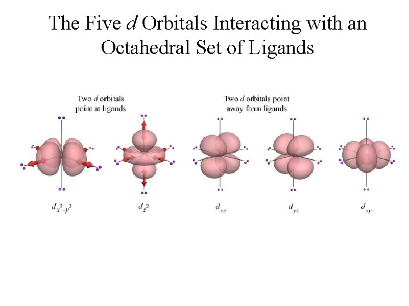 The Five d Orbitals Interacting with an Octahedral Set of Ligands 