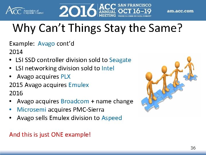Why Can’t Things Stay the Same? Example: Avago cont’d 2014 • LSI SSD controller