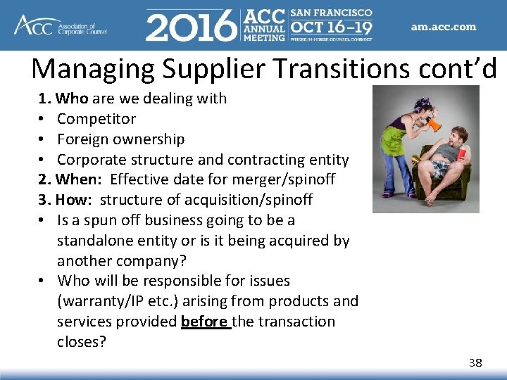 Managing Supplier Transitions cont’d 1. Who are we dealing with • Competitor • Foreign Managing Supplier Transitions cont’d 1. Who are we dealing with • Competitor • Foreign