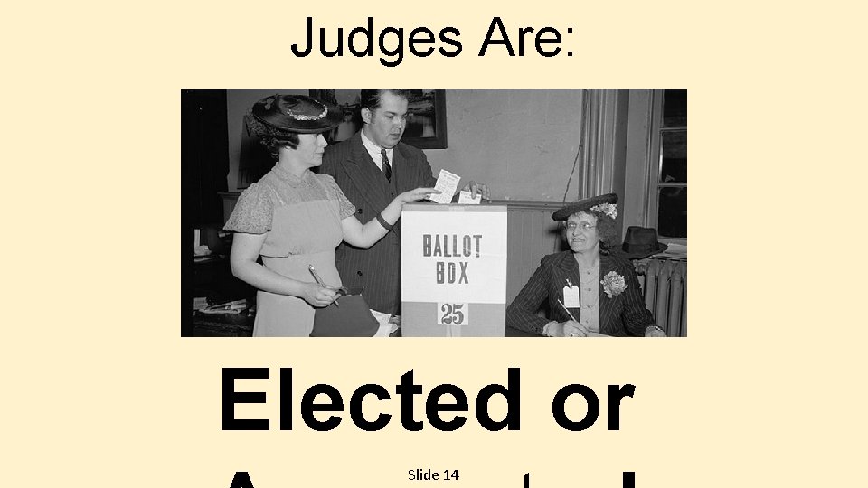 Judges Are: Elected or Slide 14 