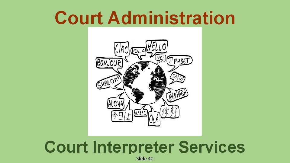 Court Administration Court Interpreter Services Slide 40 