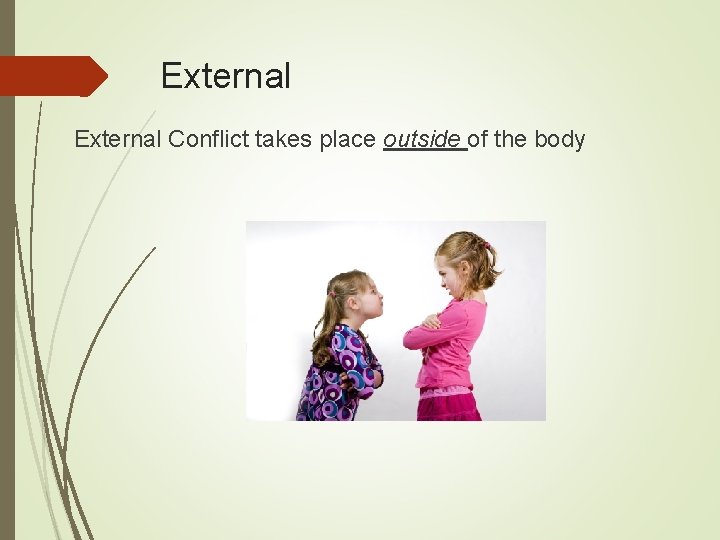 External Conflict takes place outside of the body 