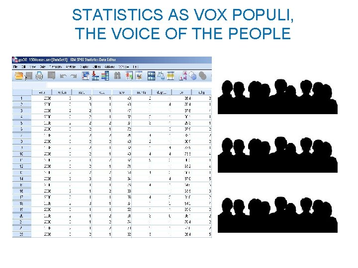STATISTICS AS VOX POPULI, THE VOICE OF THE PEOPLE STATISTICS AS VOX POPULI, THE VOICE OF THE PEOPLE