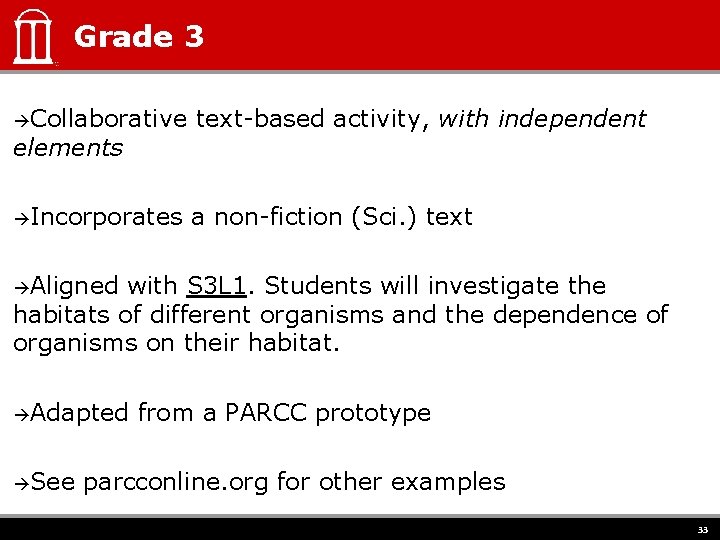 Grade 3 Collaborative text-based activity, with independent Incorporates a non-fiction (Sci. ) text elements