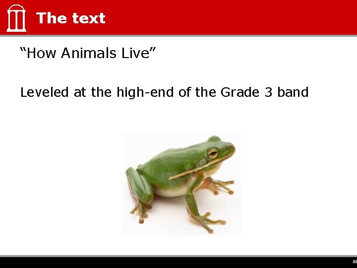 The text “How Animals Live” Leveled at the high-end of the Grade 3 band