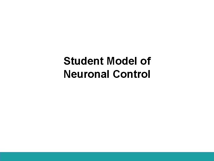 Student Model of Neuronal Control 