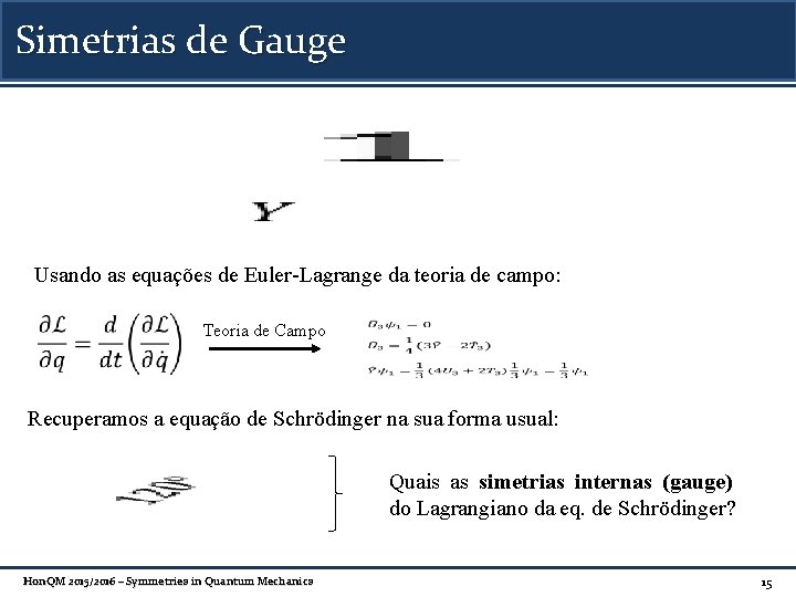 Simetrias de Gauge Usando as equações de Euler-Lagrange da teoria de campo: Teoria de