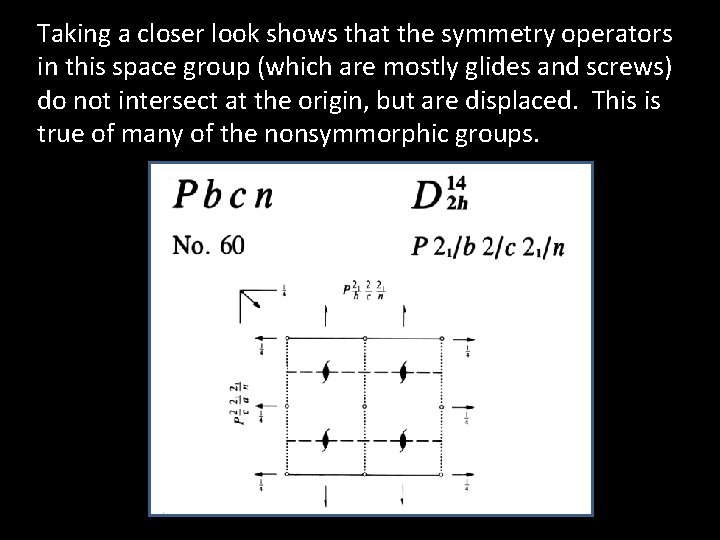 Taking a closer look shows that the symmetry operators in this space group (which