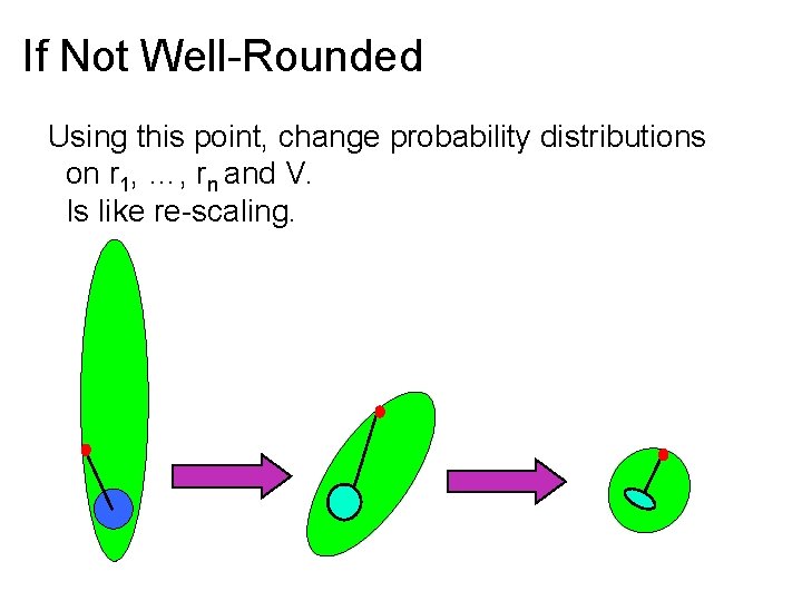 If Not Well-Rounded Using this point, change probability distributions on r 1, …, rn