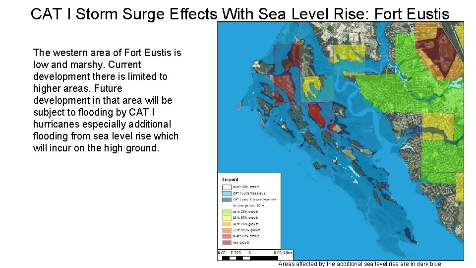  CAT I Storm Surge Effects With Sea Level Rise: Fort Eustis The western