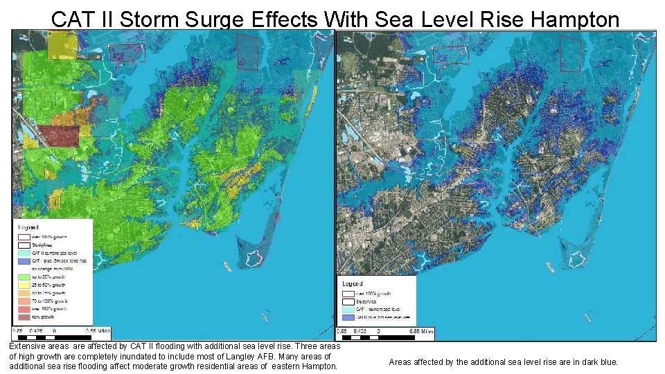  CAT II Storm Surge Effects With Sea Level Rise Hampton Extensive areas are