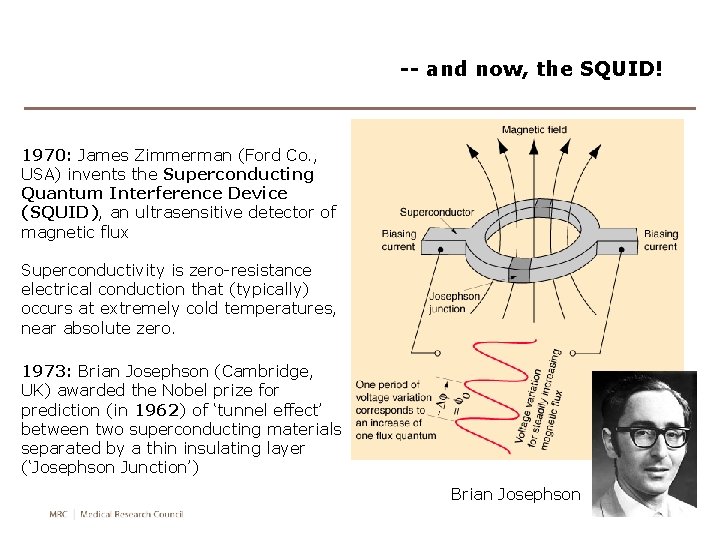 -- and now, the SQUID! 1970: James Zimmerman (Ford Co. , USA) invents the -- and now, the SQUID! 1970: James Zimmerman (Ford Co. , USA) invents the
