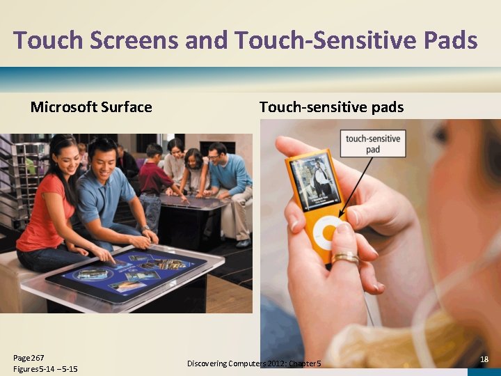 Touch Screens and Touch-Sensitive Pads Microsoft Surface Page 267 Figures 5 -14 – 5