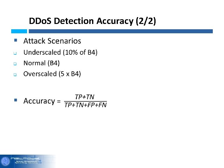DDo. S Detection Accuracy (2/2) 
