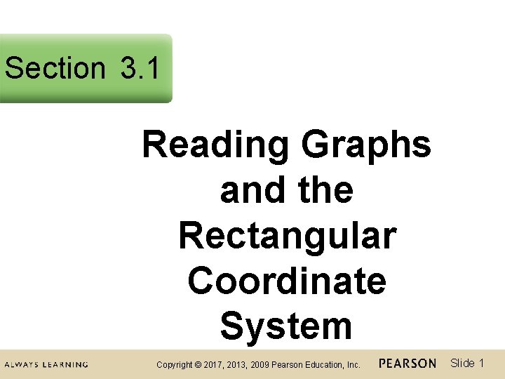 Section 3 1 Reading Graphs and the Rectangular