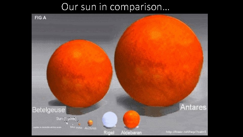 Our sun in comparison… 