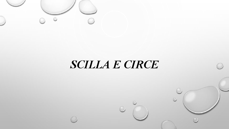 SCILLA E CIRCE 