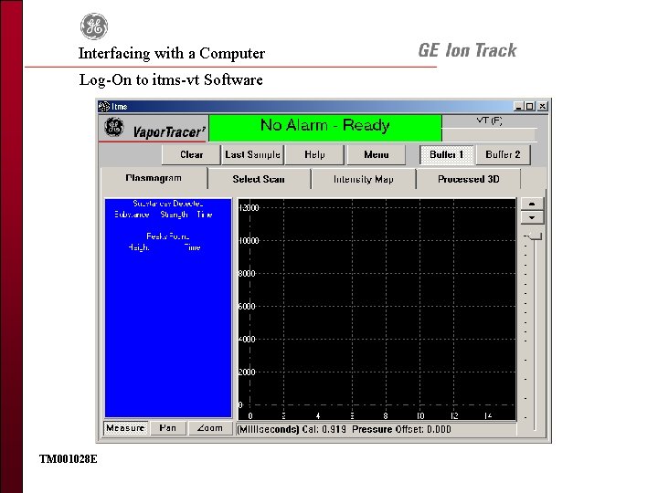 Interfacing with a Computer Log-On to itms-vt Software TM 001028 E 