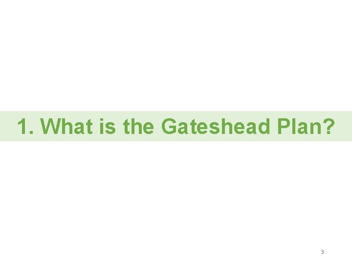 1. What is the Gateshead Plan? 3 