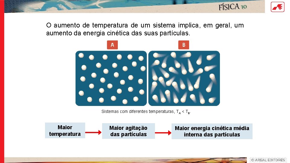 FÍSICA 10 O aumento de temperatura de um sistema implica, em geral, um aumento FÍSICA 10 O aumento de temperatura de um sistema implica, em geral, um aumento